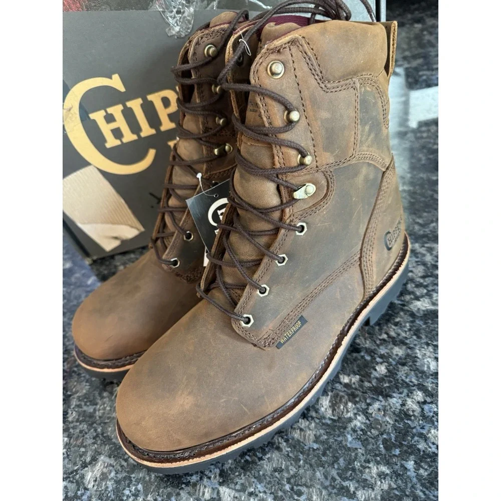 Chippewa Paladin 8 Inch Waterproof Steel Toe Logger Work Boot Sz 9EEE. 59330‎